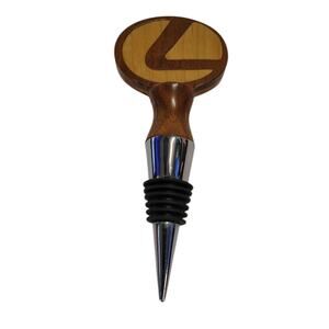 Handcrafted Wooden Wine Stopper Letter L Logo